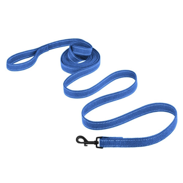 Повідець для собак Barksi Сotton рефлекторний бавовняний брезент Стандарт Лазурно-Синій