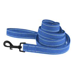 Повідець для собак Barksi Сotton рефлекторний бавовняний брезент Стандарт Лазурно-Синій