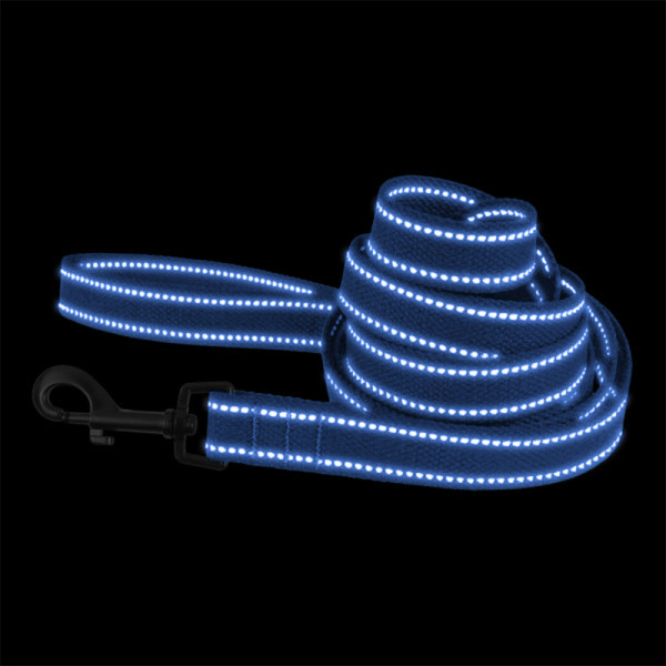 Повідець для собак Barksi Сotton рефлекторний бавовняний брезент Стандарт Лазурно-Синій