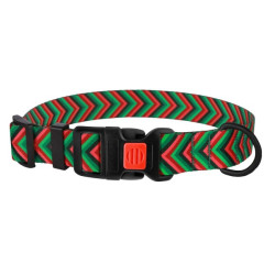 Нашийник для Собак BronzeDog Urban Стрілка Нейлоновий з Пластиковою Пряжкою Червоно-Зелений