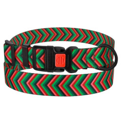 Нашийник для Собак BronzeDog Urban Стрілка Нейлоновий з Пластиковою Пряжкою Червоно-Зелений