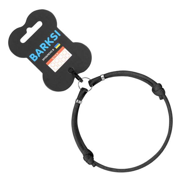 Шнурок для адресників Barksi з паракорду для собак та котів Чорний