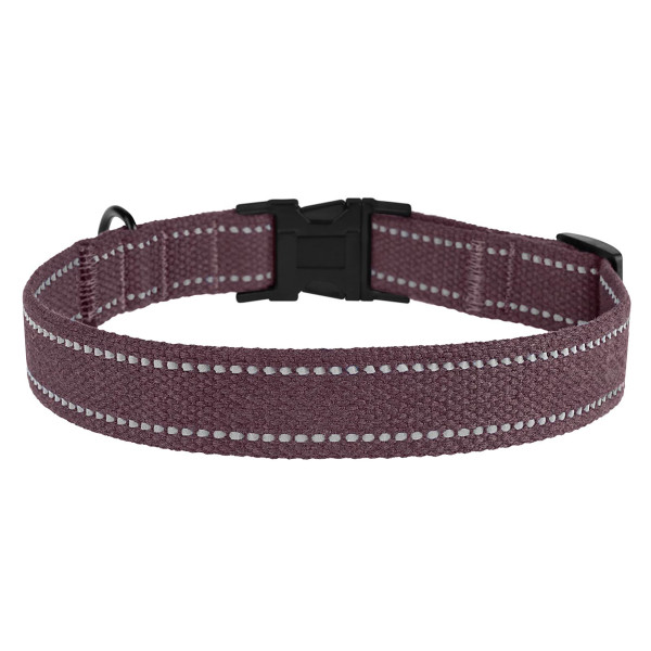 Нашийник для собак Barksi Сotton рефлекторний бавовняний брезент з металевою пряжкою черрі