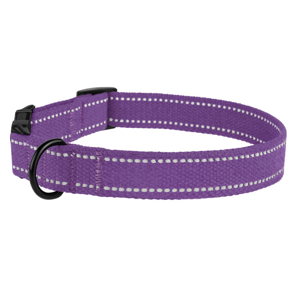 Нашийник для собак Barksi Сotton рефлекторний бавовняний брезент з металевою пряжкою фіолетовий Нашийник для собак Barksi Сotton рефлекторний бавовняний брезент з металевою пряжкою фіолетовий