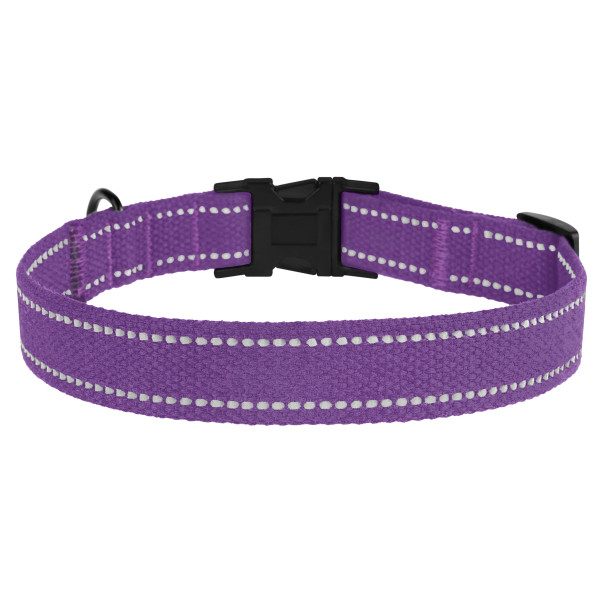 Нашийник для собак Barksi Сotton рефлекторний бавовняний брезент з металевою пряжкою фіолетовий Нашийник для собак Barksi Сotton рефлекторний бавовняний брезент з металевою пряжкою фіолетовий