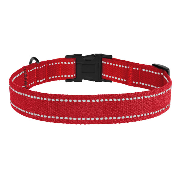 Нашийник для собак Barksi Сotton рефлекторний бавовняний брезент з металевою пряжкою червоний Нашийник для собак Barksi Сotton рефлекторний бавовняний брезент з металевою пряжкою червоний