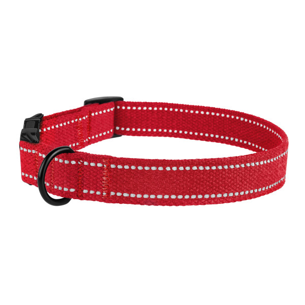 Нашийник для собак Barksi Сotton рефлекторний бавовняний брезент з металевою пряжкою червоний Нашийник для собак Barksi Сotton рефлекторний бавовняний брезент з металевою пряжкою червоний