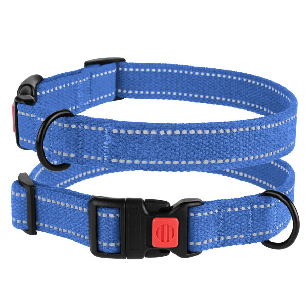 Нашийник для собак Barksi Сotton рефлекторний брезент Лазурно-Синій