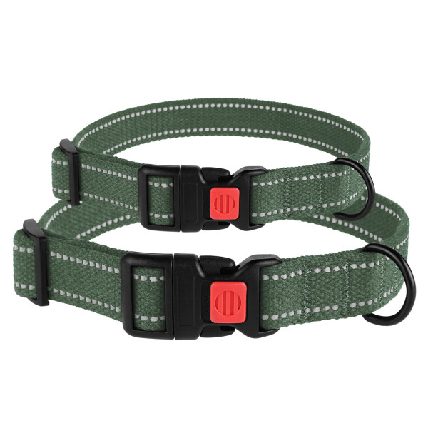 Нашийник для собак Barksi Сotton рефлекторний брезент Хакі