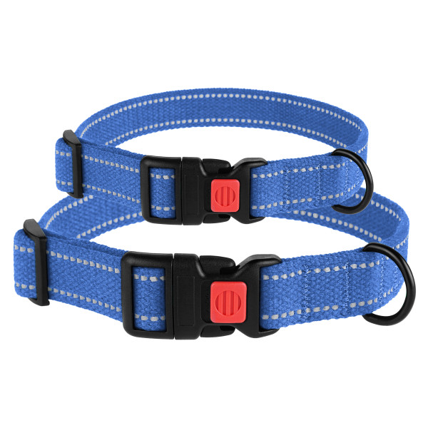 Нашийник для собак Barksi Сotton рефлекторний брезент Лазурно-Синій