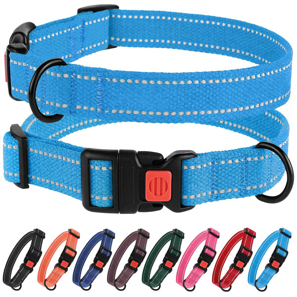 Нашийник для собак Barksi Сotton рефлекторний брезент Блакитний