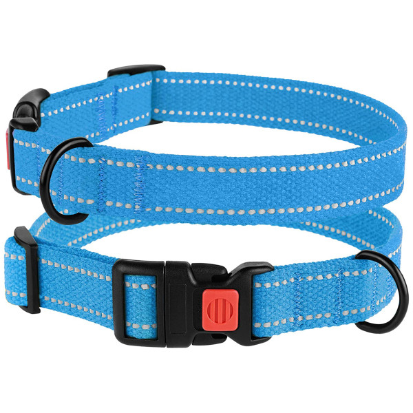Нашийник для собак Barksi Сotton рефлекторний брезент Блакитний