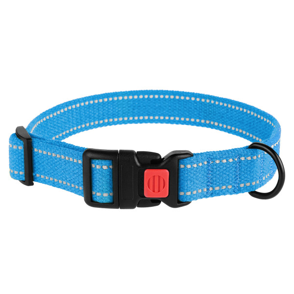 Нашийник для собак Barksi Сotton рефлекторний брезент Блакитний