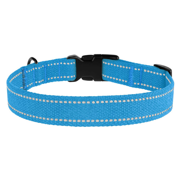 Нашийник для собак Barksi Сotton рефлекторний брезент Блакитний