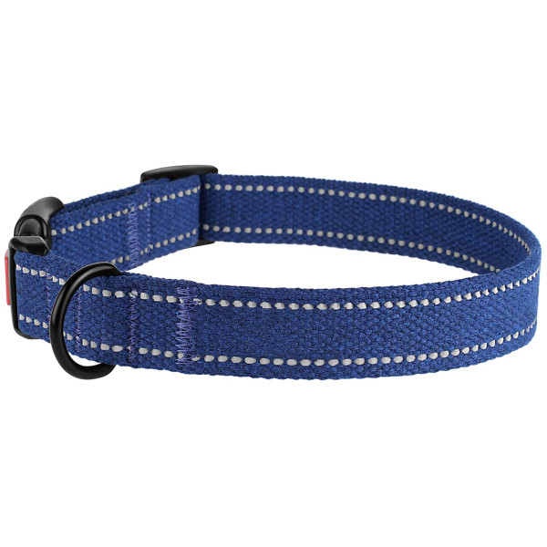 Нашийник для собак Barksi Сotton рефлекторний брезент Синій