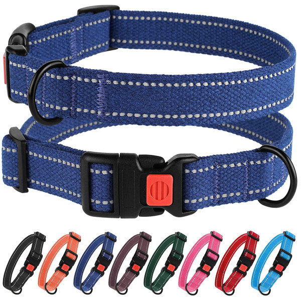 Нашийник для собак Barksi Сotton рефлекторний брезент Синій