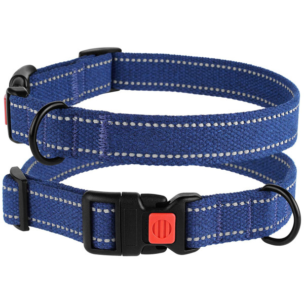 Нашийник для собак Barksi Сotton рефлекторний брезент Синій