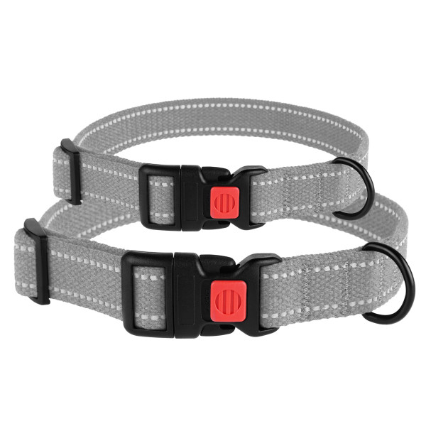 Нашийник для собак Barksi Сotton рефлекторний сірий
