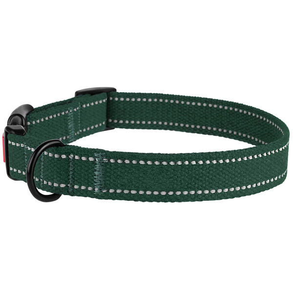 Нашийник для собак Barksi Сotton рефлекторний брезент зелений