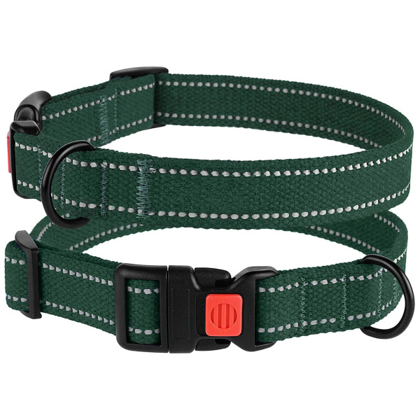 Нашийник для собак Barksi Сotton рефлекторний брезент зелений