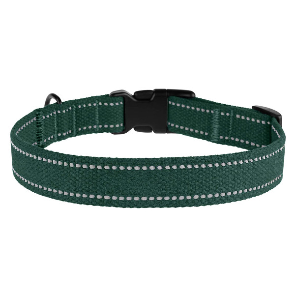 Нашийник для собак Barksi Сotton рефлекторний брезент зелений