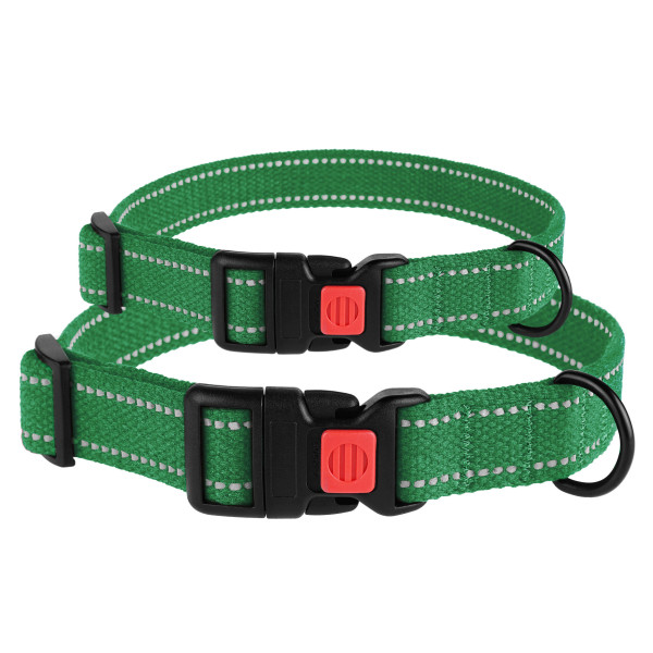 Нашийник для собак Barksi Сotton рефлекторний брезент Смарагдовий