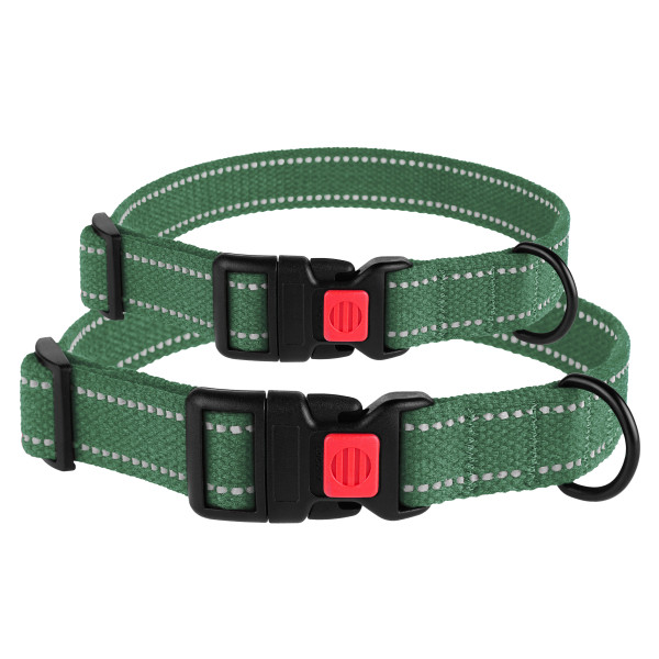 Нашийник для собак Barksi Сotton рефлекторний брезент Армійський