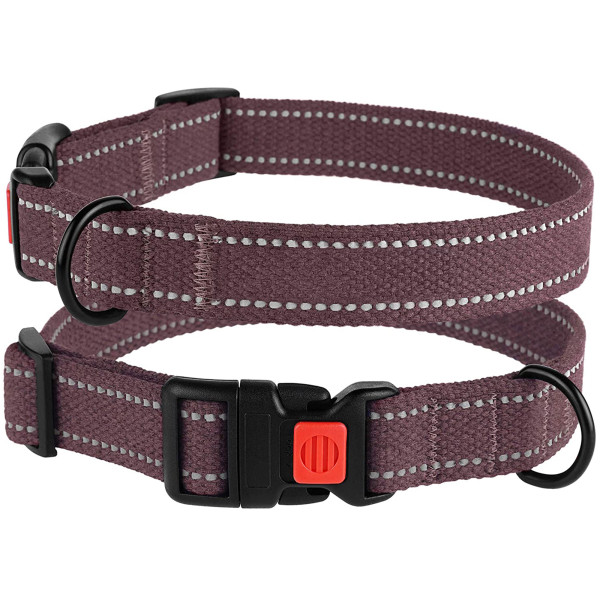 Нашийник для собак Barksi Сotton рефлекторний брезент черрі