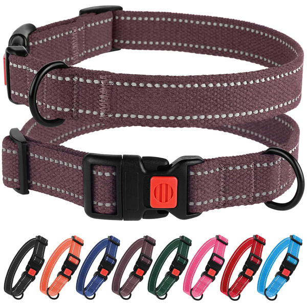 Нашийник для собак Barksi Сotton рефлекторний брезент черрі