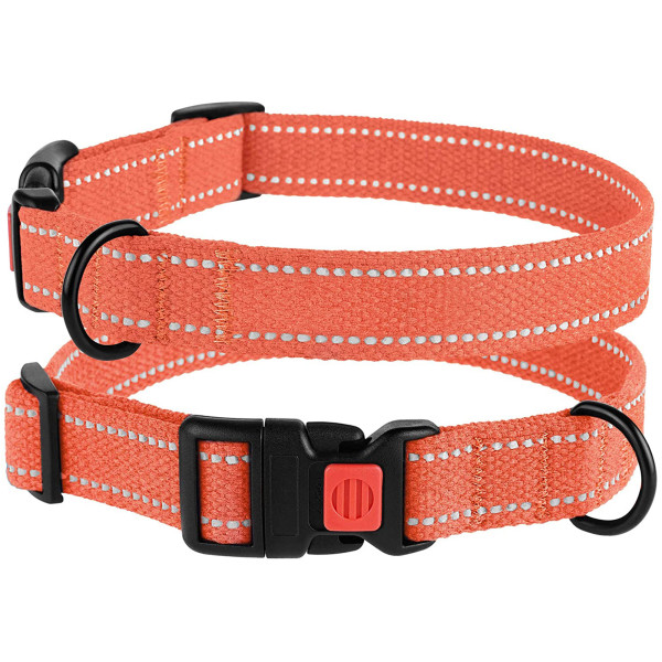 Нашийник для собак Barksi Сotton рефлекторний брезент Помаранчевий