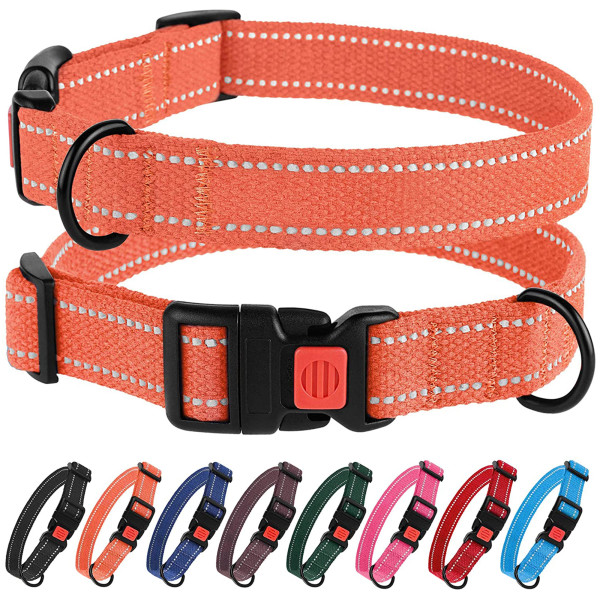 Нашийник для собак Barksi Сotton рефлекторний брезент Помаранчевий