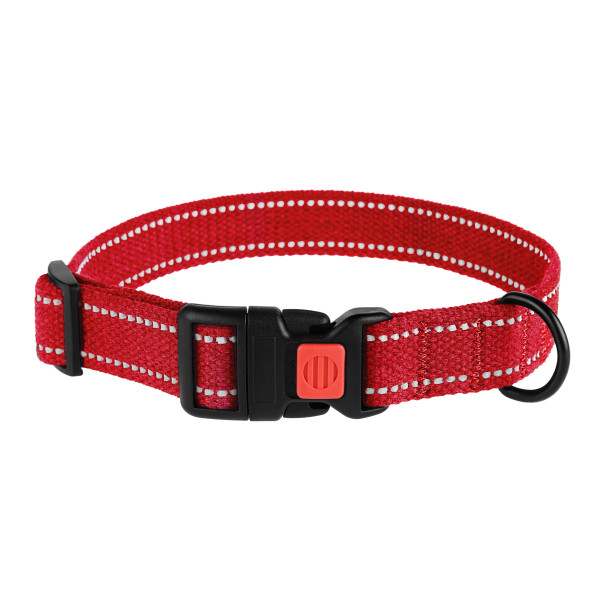 Нашийник для собак Barksi Сotton рефлекторний брезент червоний