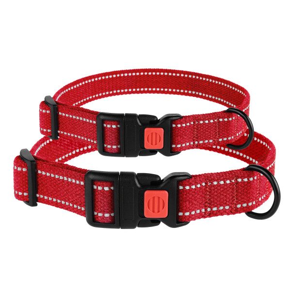 Нашийник для собак Barksi Сotton рефлекторний брезент червоний