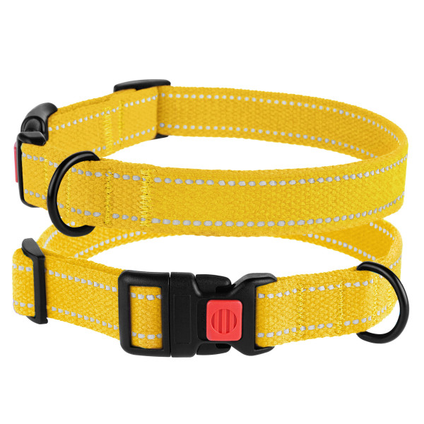 Нашийник для собак Barksi Сotton рефлекторний брезент жовтий