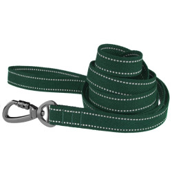 Повідець для собак Barksi Сotton рефлекторний бавовняний брезент зелений