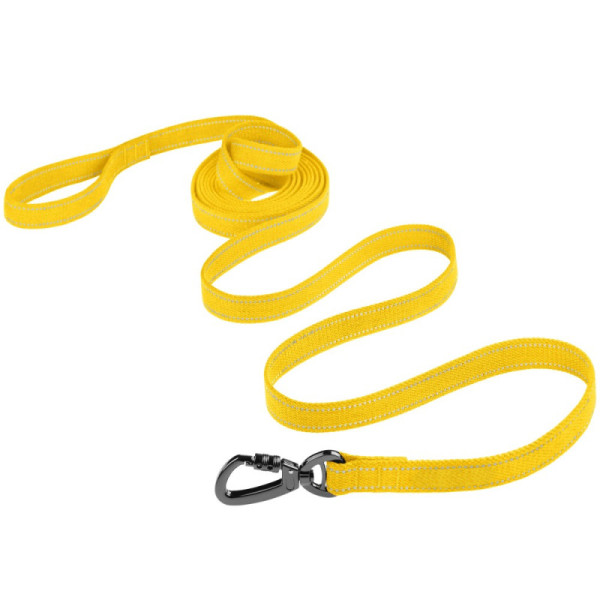 Повідець для собак Barksi Сotton рефлекторний бавовняний брезент Жовтий