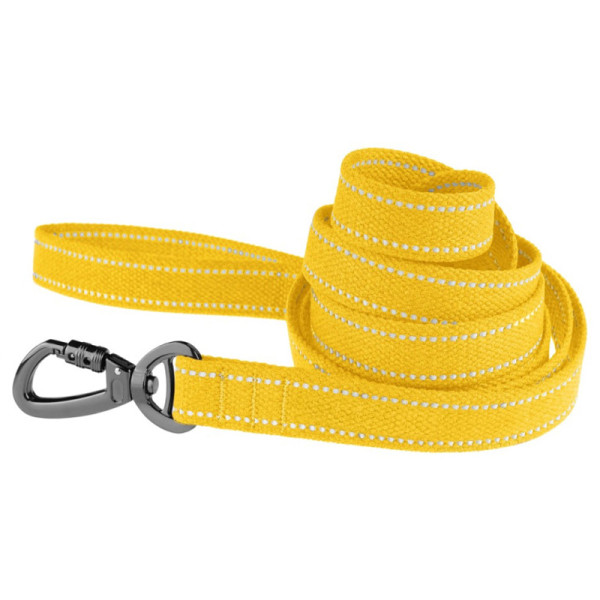 Повідець для собак Barksi Сotton рефлекторний бавовняний брезент Жовтий