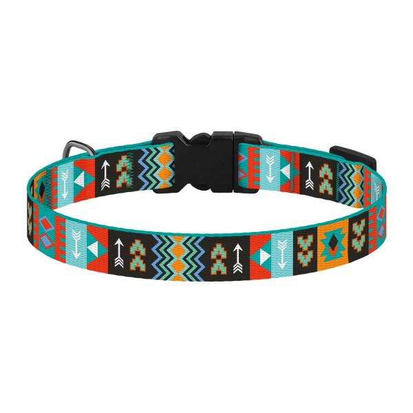 Нашийник для собак BronzeDog Urban Нейлоновий з Пластиковою Пряжкою та Дзвіночком Ацтеки
