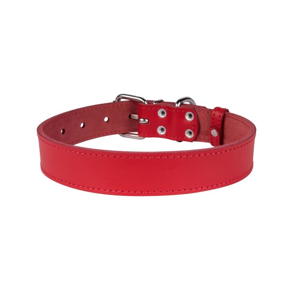 Нашийник для Собак Шкіряний "Весна" Червоний