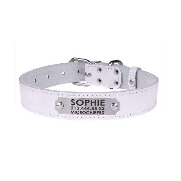 Нашийник для Собак Шкіряний "Весна" Білий