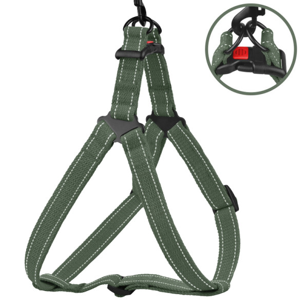 Шлея для Собак Barksi Сotton Стандарт Рефлекторна бавовняна Брезент Хакі