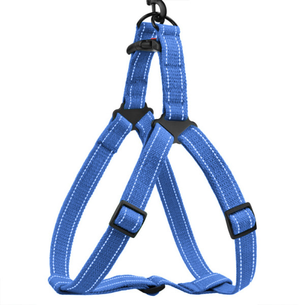Шлея для Собак Barksi Сotton Стандарт Рефлекторна бавовняна Брезент Лазурно-Синій