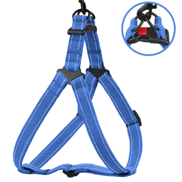 Шлея для Собак Barksi Сotton Стандарт Рефлекторна бавовняна Брезент Лазурно-Синій