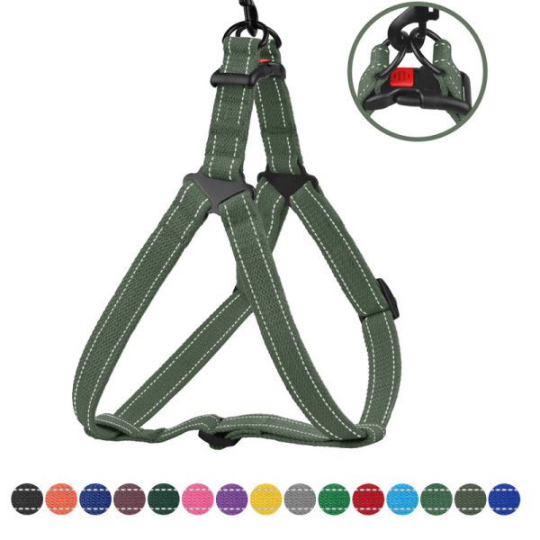 Шлея для Собак Barksi Сotton Стандарт Рефлекторна бавовняна Брезент Хакі