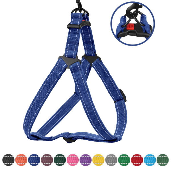 Шлея для Собак Barksi Сotton Стандарт Рефлекторна бавовняна Брезент Синя