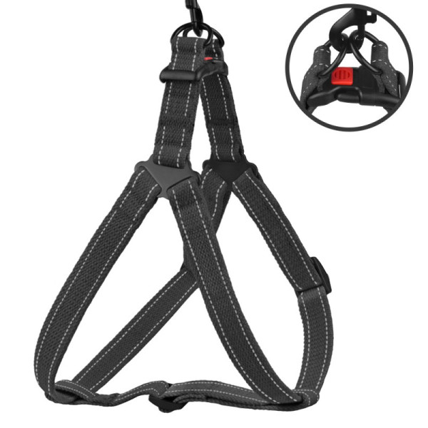 Шлея для Собак Barksi Сotton Стандарт Рефлекторна бавовняна Брезент Графіт