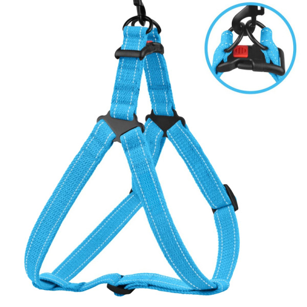 Шлея для Собак Barksi Сotton Стандарт Рефлекторна бавовняна Брезент Блакитна