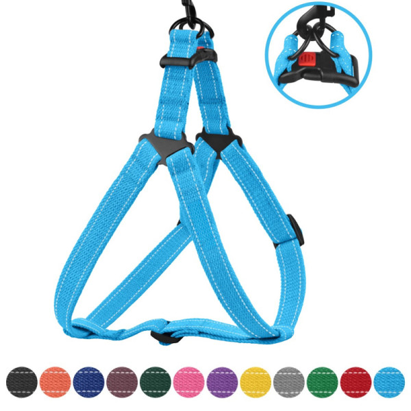 Шлея для Собак Barksi Сotton Стандарт Рефлекторна бавовняна Брезент Блакитна