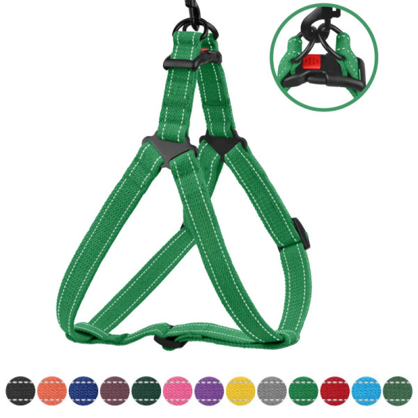 Шлея для Собак Barksi Сotton Стандарт Рефлекторна бавовняна Брезент Смарагдова