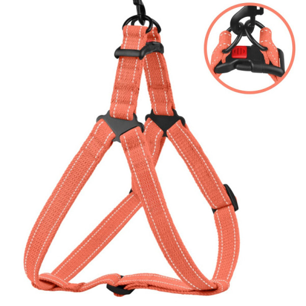 Шлея для Собак Barksi Сotton Стандарт Рефлекторна бавовняна Брезент Помаранчева